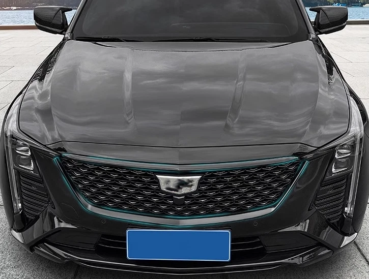 Parrilla de parachoques delantero negra cubierta decorativa 2X para Cadillac CT5 2025 Foto 3 de 4