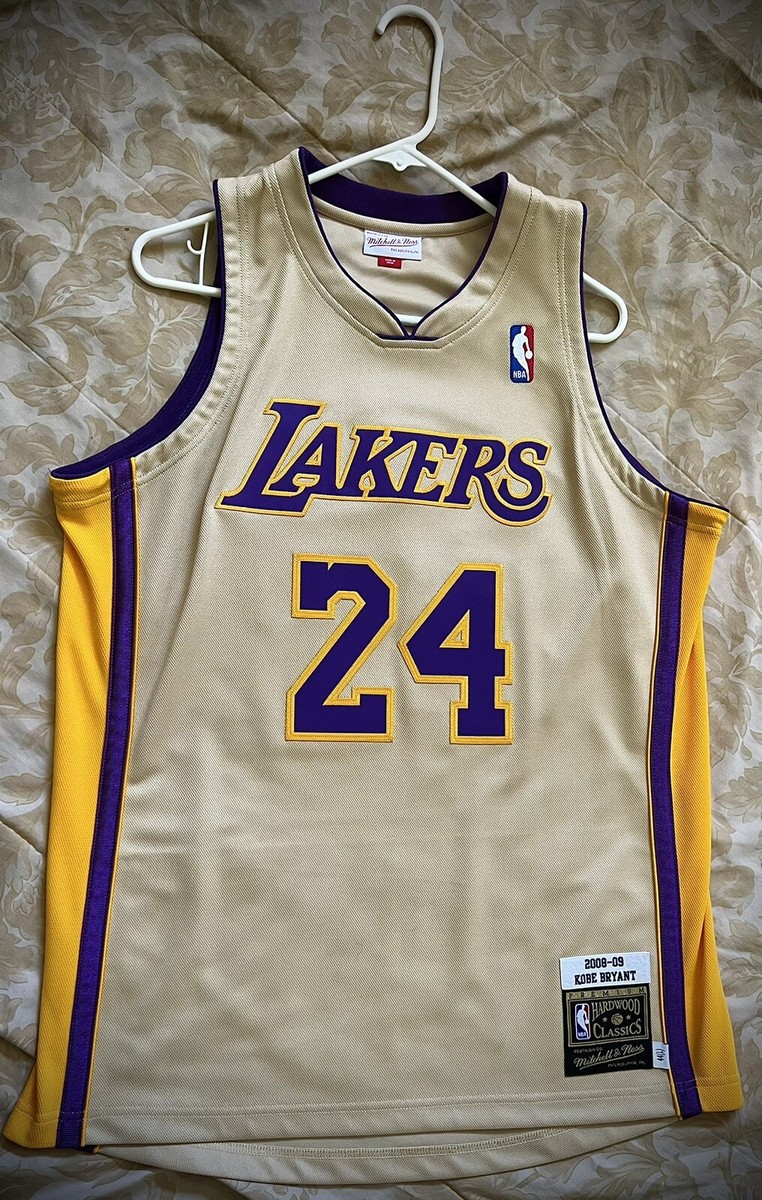 Men's Los Angeles Lakers Kobe Bryant Mitchell & Ness Gold 2008-09 Hardwood  Classics Authentic Player Jersey