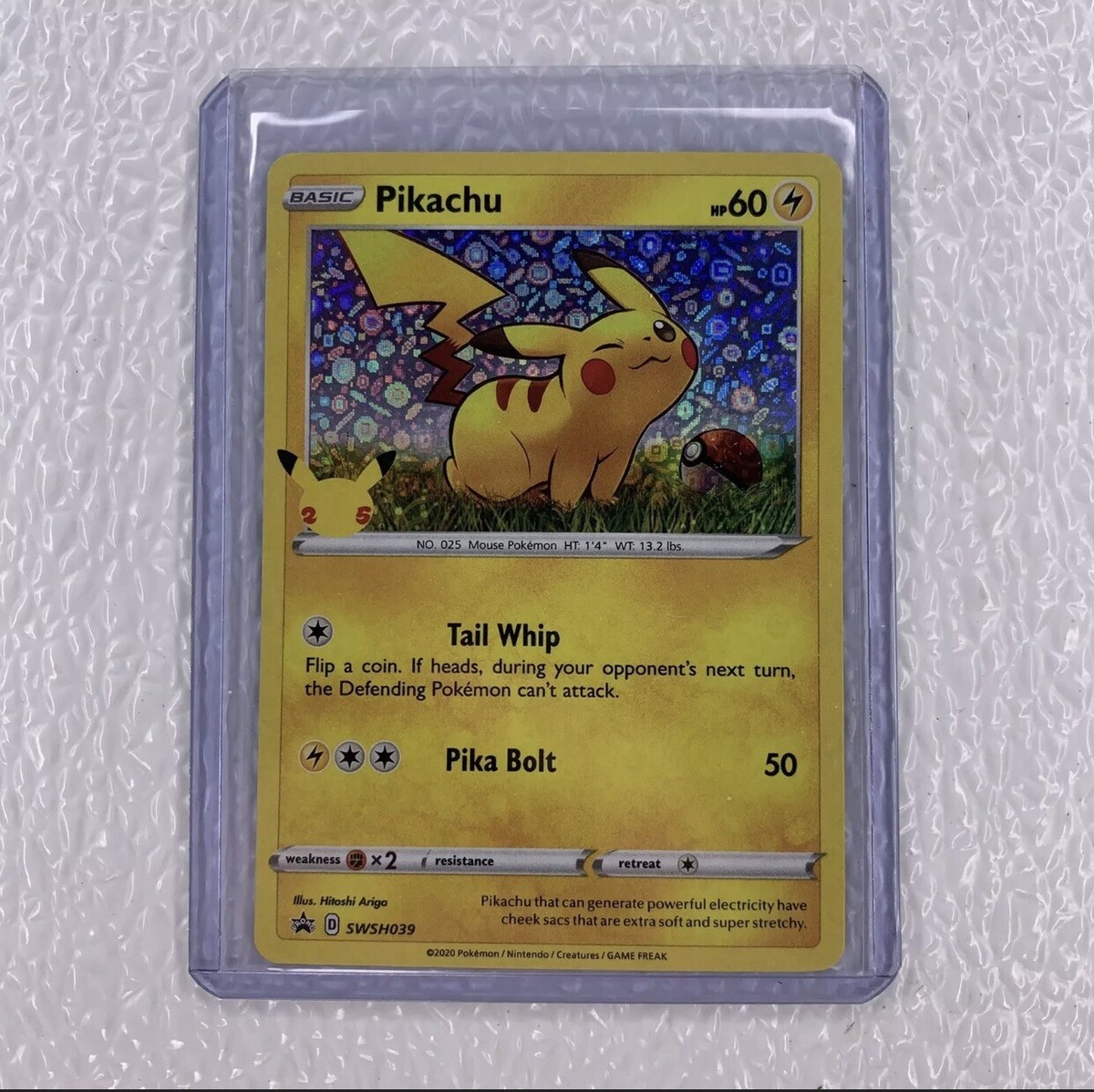 Pokémon 25th Anniversary Pikachu V PSA9 Pikachu 25th Anniversary Card SWSH039 HOLO Promo Pokemon