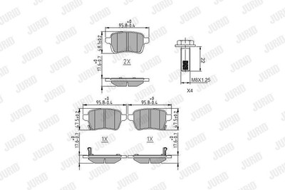 JURID 573689J Brake Pad Set, Disc Brake for Fiat Opel Vauxhall