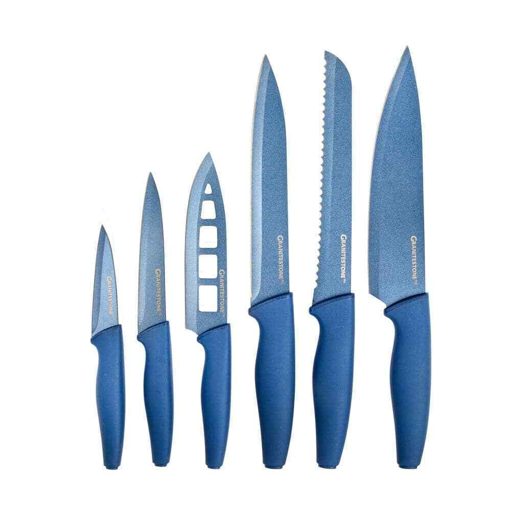 6-piece Stainless Steel Nutri Blade High-grade Knife Set In Classic Blue |