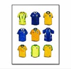 Brazil Football Shirt Poster, Brazil Poster, Soccer Shirt Print Gift, A4 Print.