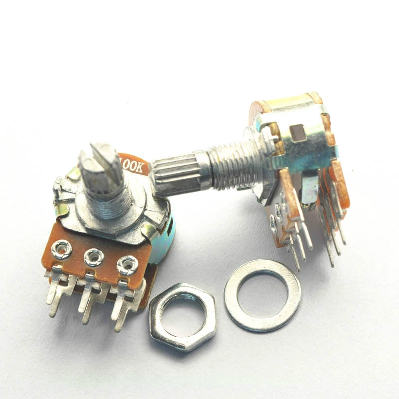 5Pcs B250K 250K WH148 15mm 6 Pin Dual Stereo Linear Potentiometer Double Rotary - Image 4 of 4