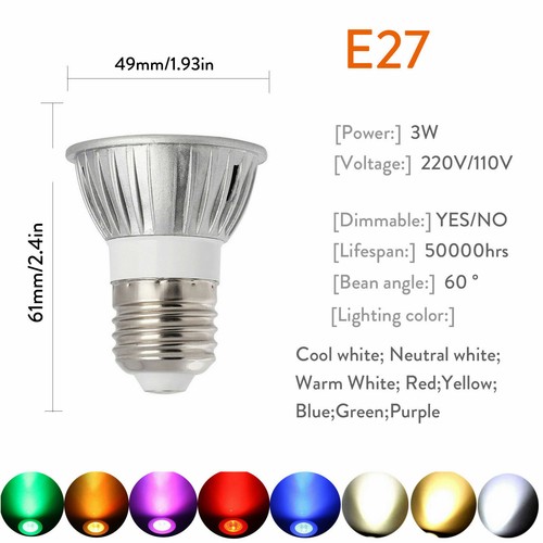 Dimmable LED Bulb Spotlight GU10 MR16 E27 E14 E14 B22 B15 30W Equivalent Lamp RC - Picture 16 of 20