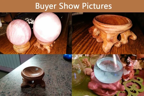 Base de soporte de exhibición de madera para soporte de bola de cristal esfera globo rama decoración del hogar - Imagen 6 de 44