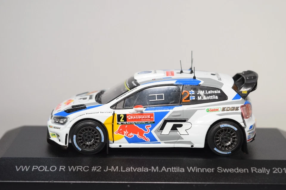 A78 1:43 WHITEBOX WBR024 VW VOLKSWAGEN POLO R WRC WINNER RALLY SWEDEN 2014 MIB - Immagine 3 di 4