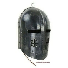 Medieval Great Over wearer Helmet Knight Steel Cross Helmet 18 Guage Steel Item