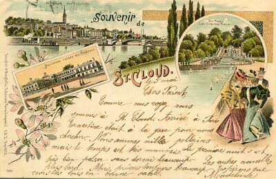 Souvenirkarte von SAINT CLOUD illustriert Gruss Art