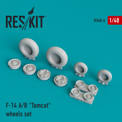 Grumman F-14 A/B ''Tomcat''  wheels Resin Upgrade set 1/48 ResKit RS48-0006