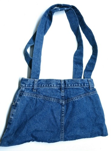 Handmade Jeans Purse Shopping Bag Created out of Gap Shorts - Picture 2 of 12
