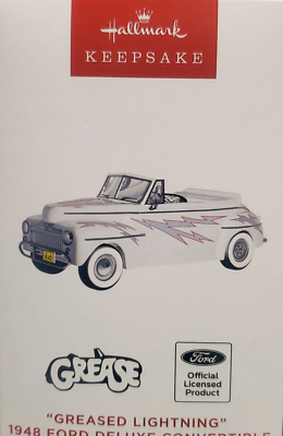 #ad #ad NIB 2022 Hallmark Ornament GREASED LIGHTNING 1948 Ford Deluxe Convertible GREASE $7.98