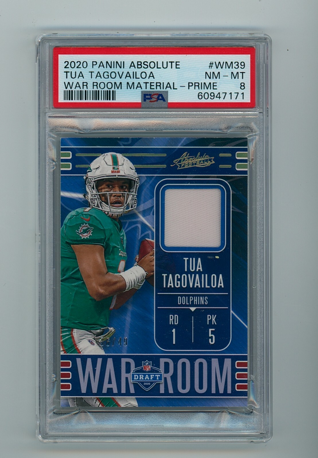 Tua Tagovailoa Panini Absolute War Room Materials #WM39 Prime
