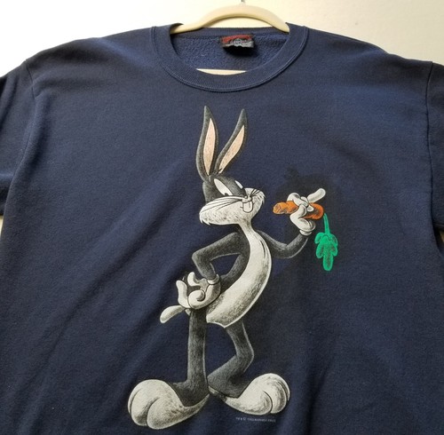 Sudadera Vintage Bugs Bunny Adulto Grande L Azul Elmer Fudd Looney Tunes Años 90 Top - Imagen 2 de 14