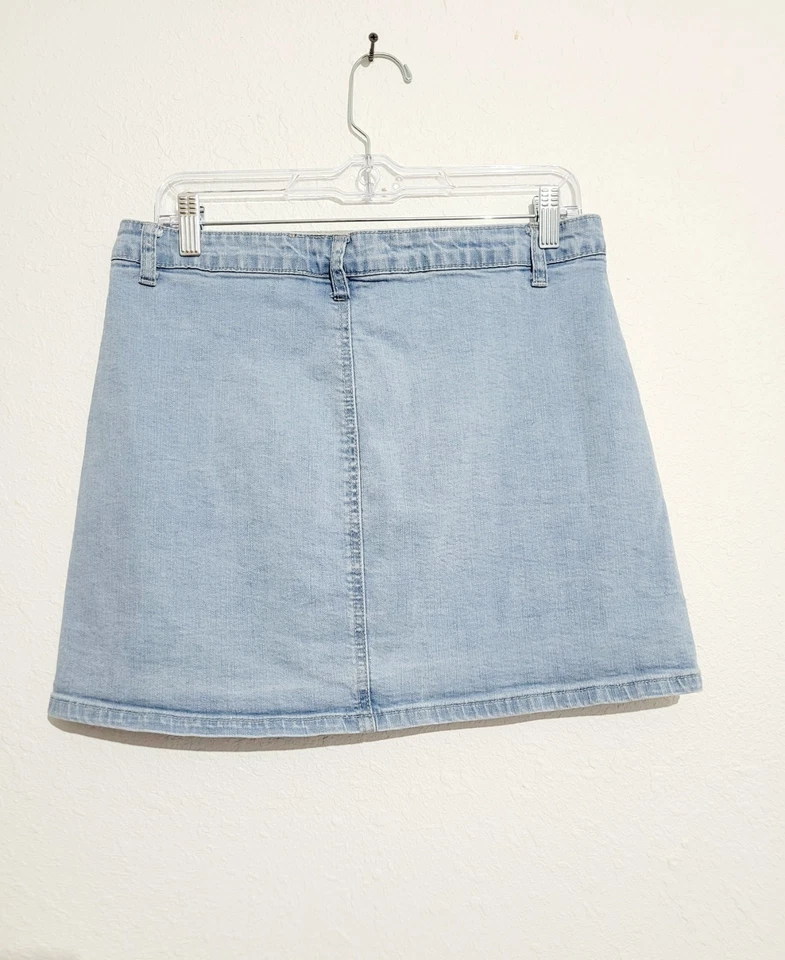 HOT KISS Y2K джинсовой ткани кнопка Skylar юбка женщин размер средний хлопок смесь эластичной - Изображение 2 из 4