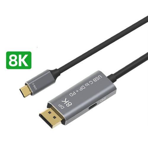 8K@60Hz USB-C to Displayport 1.4 Cable USB 3.1 Type C to DP with PD Charging g - Imagen 3 de 11