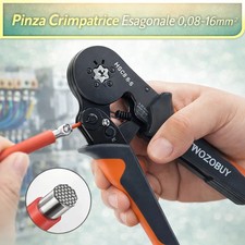 Pinza Crimpatrice Esagonale 0,06mm Puntalini Kit Elettricista