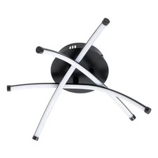 BHS Aalto Cross Arms LED Flush Satin Black Ceiling Light