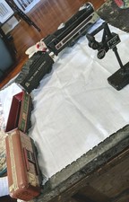 Vintage 1940s Marx Metal Train Set Of 4, Metal, Plus Crossing Sign