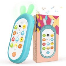 Baby Cell Phone Toy with Lights Sounds, Teething Toy for Babies 6-12M