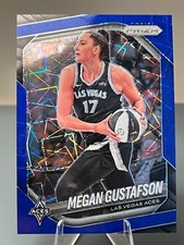 2025 Panini WNBA Prizm Blue Velocity Prizm #49 Megan Gustafson Las Vega Aces