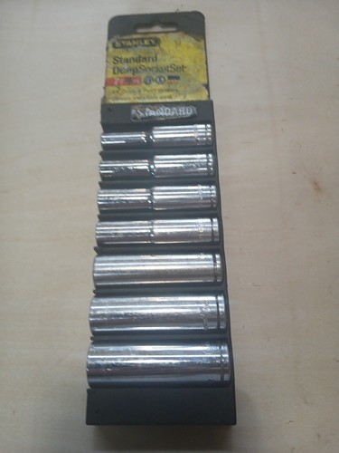 7 pcs Stanley deep standard socket set 3/8 drive
