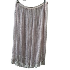 VTG Silk Beaded Skirt Women Medium Pink Sequin Sheer Barbie Fairy Midi Coquette