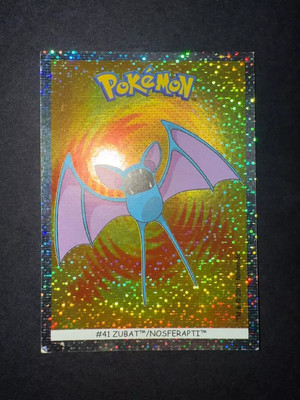 Pokemon Dunkin Boomer #41 Zubat Holo Foil NM Sticker BubbleGum Vintage 2001