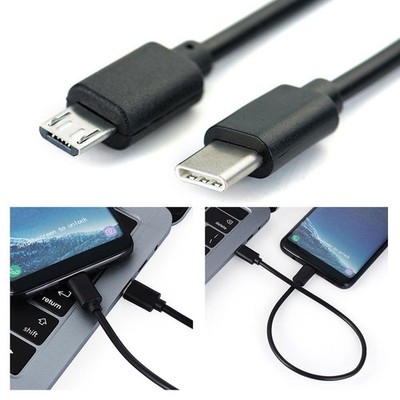 USB Type C Male to Micro USB Male Sync OTG Data Transfer Cord Cable Adapter Wire
