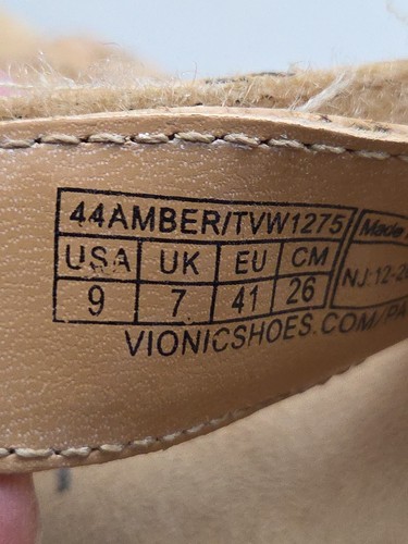 Vionic Strappy Slingback Sandals Womens Size 9 Tan Cork Hook & Loop Open Toe - Picture 9 of 11