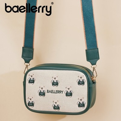 Leather Bear Messenger Cross Body Ladies Handbag Shoulder Bag Womens Large Purse