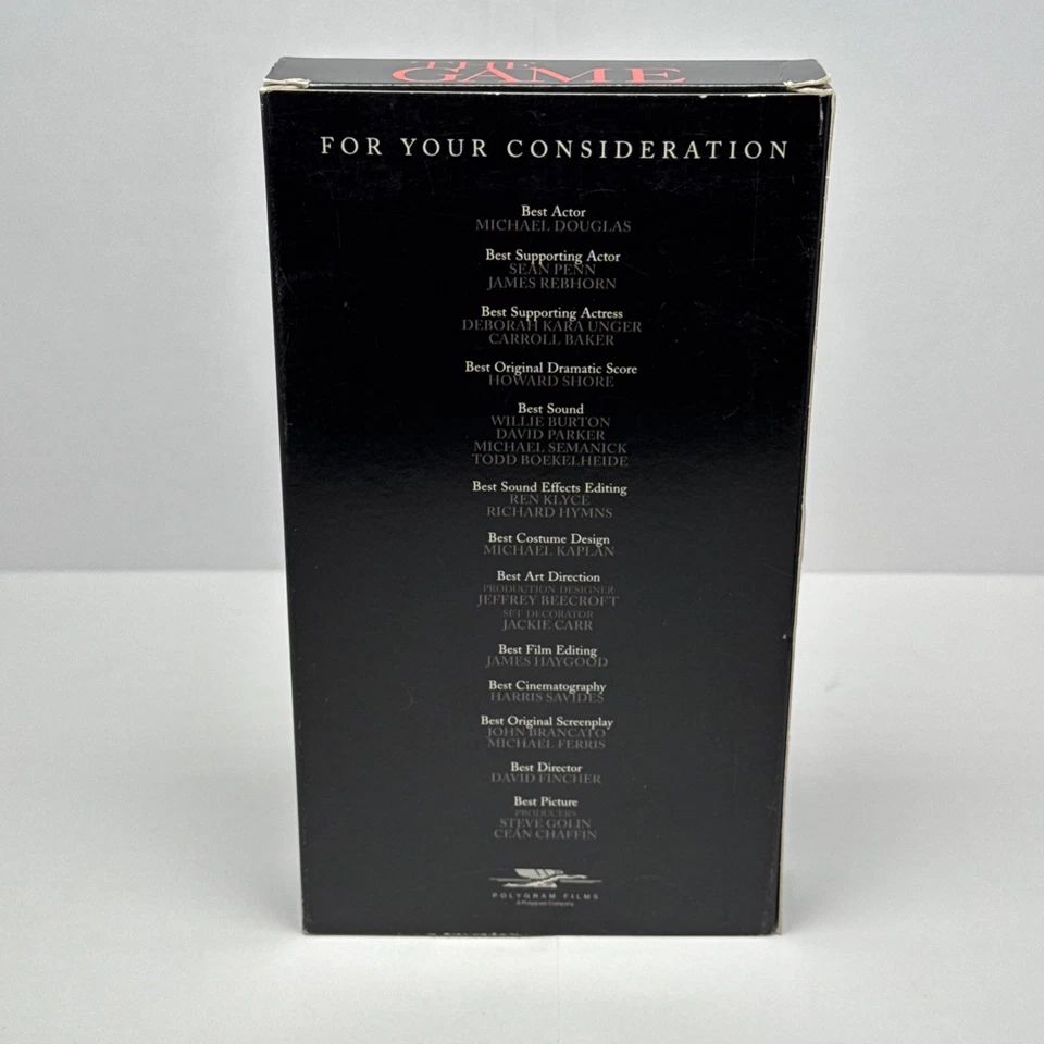The Game VHS For Your Consideration Academy Screener 1997 FYC Michael Douglas - Image 3 of 4