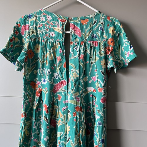 Anthropologie Floreat Jumpsuit Women Small Green Floral Wide Leg Boho Praire EUC - Bild 7 von 15