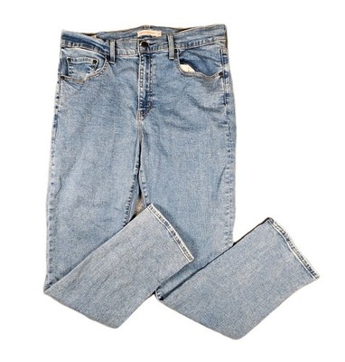 Levi's Premium 724 High Rise Straight Jeans Damen Größe 32 helle Waschung blau Denim