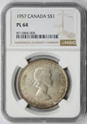 1957 Canada Silver Dollar $1 Proof Like PL 64 NGC