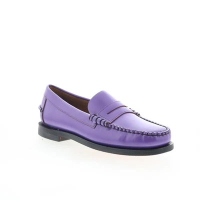 Sebago Classic Dan Pigment loafer pour femmes en cuir pourpre 35 - Photo 1/4