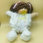 Vintage Coleco Cabbage Patch Kids Doll Brown Pigtails Blue Eyes Complete Outfit