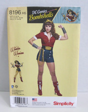 Simplicity 8196 DC Comics Bombshells Wonder Woman Costume Pattern Misses' 6-14
