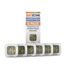 Dryzone Hygrometer 6-Pack Digital Indoor Room Thermometer & Humidity Monitor
