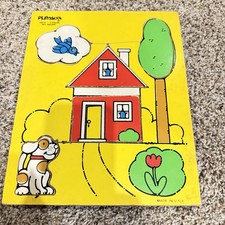 Vintage Playskool Puzzle MY HOUSE 186-01 Dog Made in USA 5 Pieces
