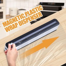 Magnetic Food Wrap Holder Wrap Dispenser Clin...
