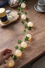Produktbild - LED Lichterkette mit Blättern Efeu Künstlich Lichterkette Efeugirlande Lichter
