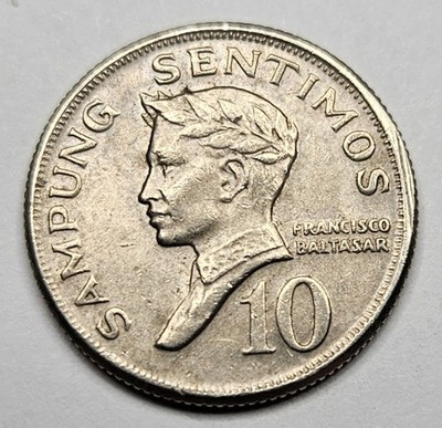 1972 Philippines 10 Ten Sentimos Coin - Copper Nickel Coin - World Coin 
