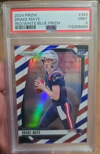 2024 Panini Prizm - Rookies Drake Maye #329 Red White & Blue Prizm (RC)