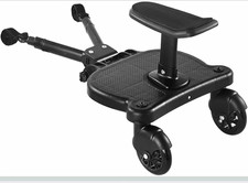 Universal Pushchair/Pram Stroller Buggy Board with Seat, Black