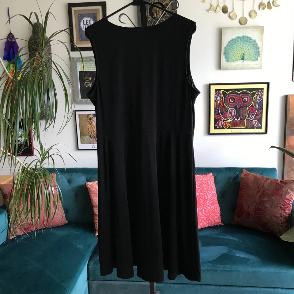 Vestido MIX by 41 Hawthorn talla XL negro sin mangas esencial imitación envolvente nuevo con etiquetas Foto 3 de 4