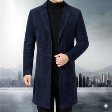 Manteau Trench En Cuir Suède