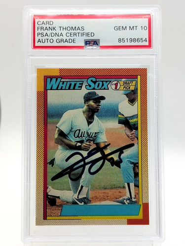 RC REPRINTS 1990 Topps 414 Frank Thomas No Name Hand Signed / Autographed  - PSA