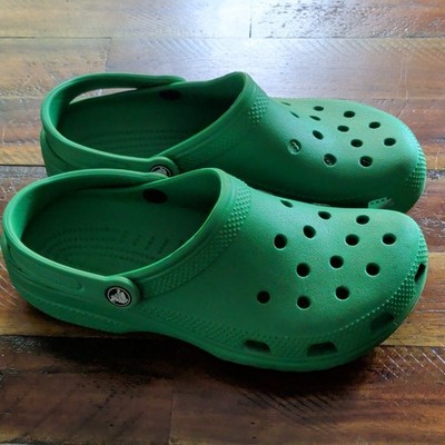 Crocs Green Classic Clog Slip-On Sandals Breathable Lightweight Mens 8 Rubber