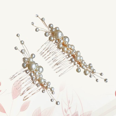  2 PCS Tassel Accessories Prom Hair Accessory Handmade Combs Bride Baby