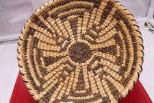 Papago native basket woven of yucca Native Hand Woven Basket 4 3/4" Wide Vintage